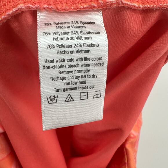 Alo Size Medium Leggings Pink‎ Geometric Capri Cropped Athletic Gym Running - Picture 5 of 5